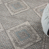 nourison quarry qua16 grey ivory blue rug