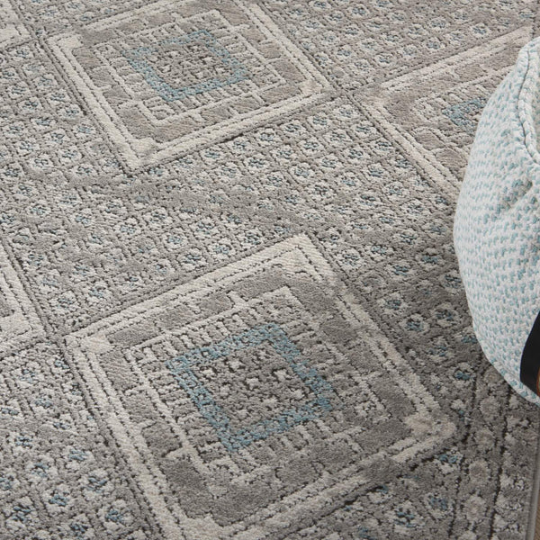 nourison quarry qua16 grey ivory blue rug