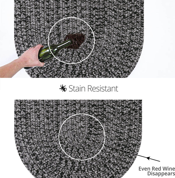 homespice decor ultra durable braided black rug