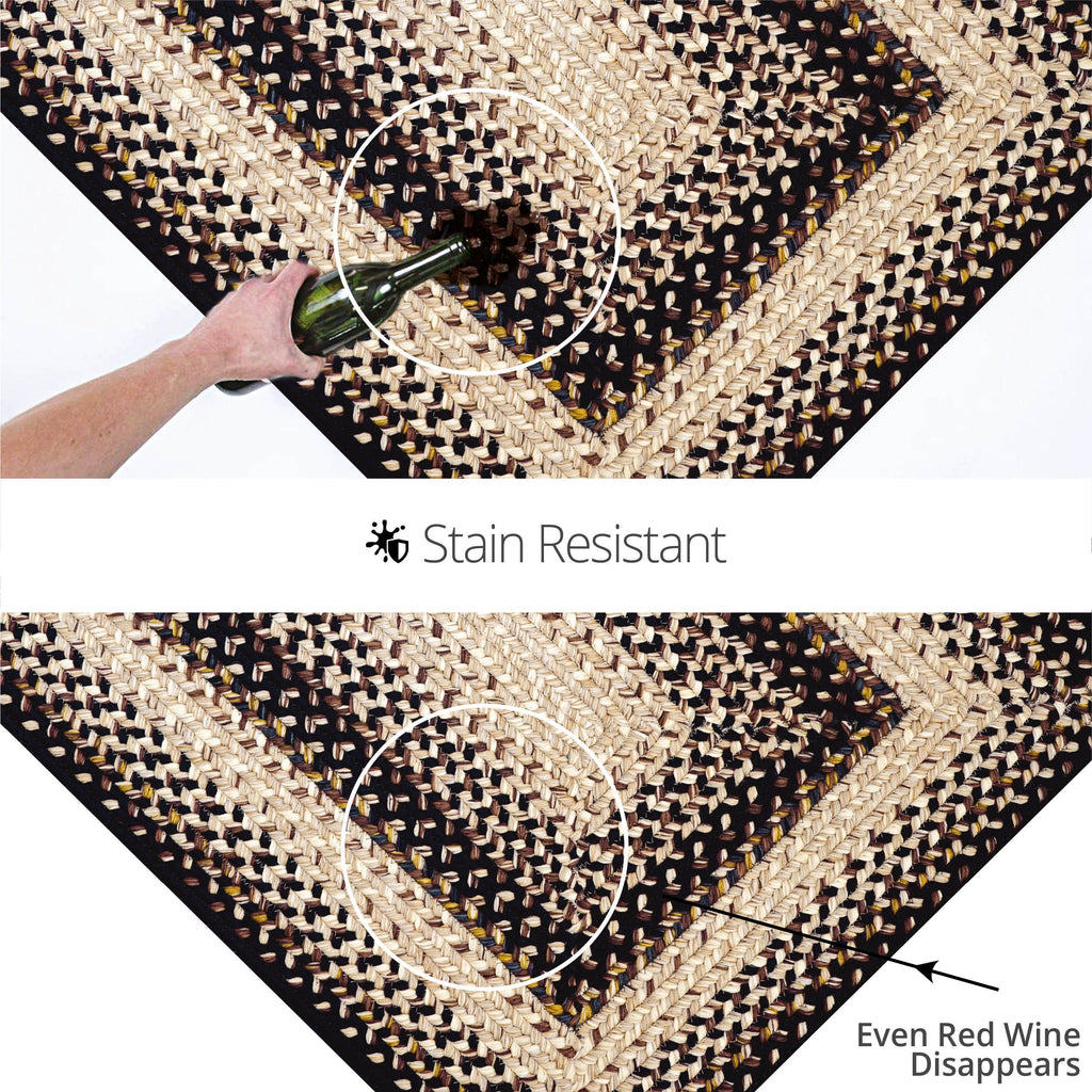 homespice decor ultra durable braided mist black rug