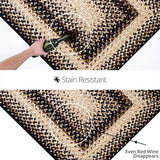 homespice decor ultra durable braided mist black rug