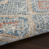 nourison quarry qua16 blue ivory rug
