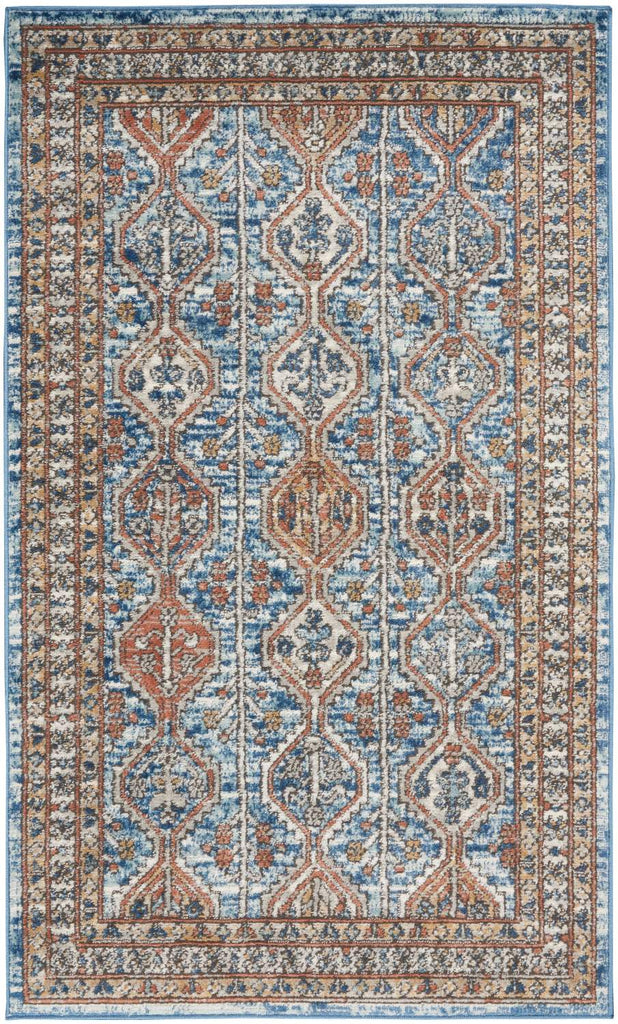 nourison quarry qua15 blue multi rug