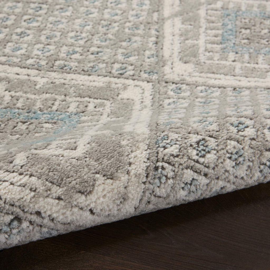 nourison quarry qua16 grey ivory blue rug
