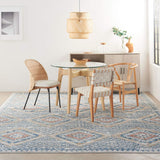 nourison quarry qua16 blue ivory rug