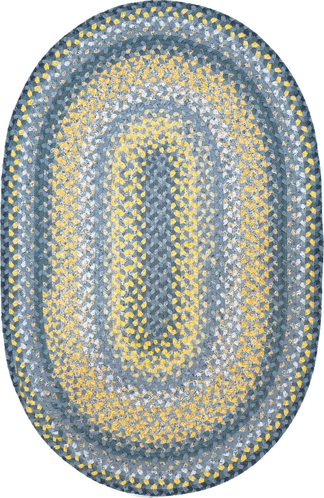 homespice decor cotton braided sunflowers blue rug
