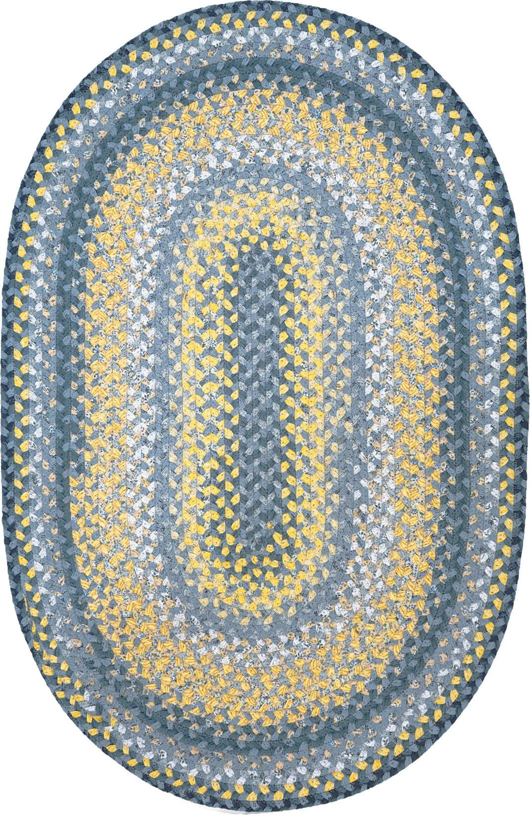 Homespice Decor Cotton Braided Sunflowers Blue Rug Rugs Done Right