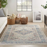 nourison vintage kashan vka07 ivory blue rug