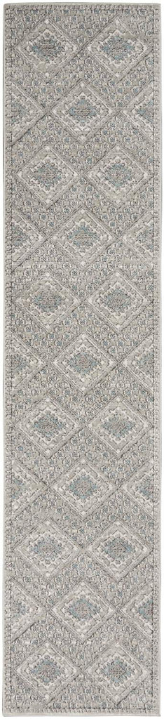 nourison quarry qua16 grey ivory blue rug