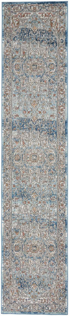 nourison quarry qua11 ivory blue rug