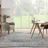 nourison quarry qua11 ivory blue rug