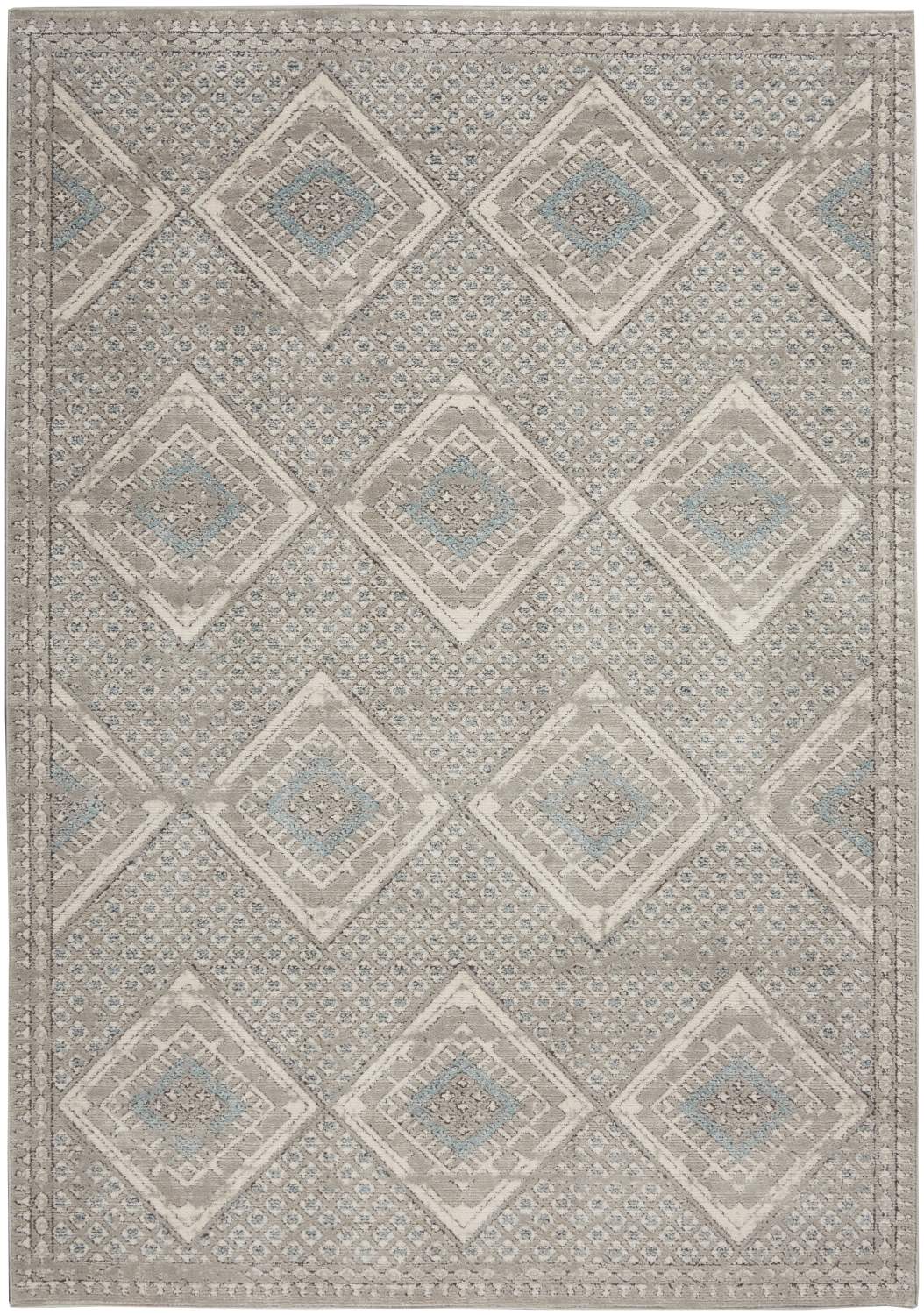 nourison quarry qua16 grey ivory blue rug