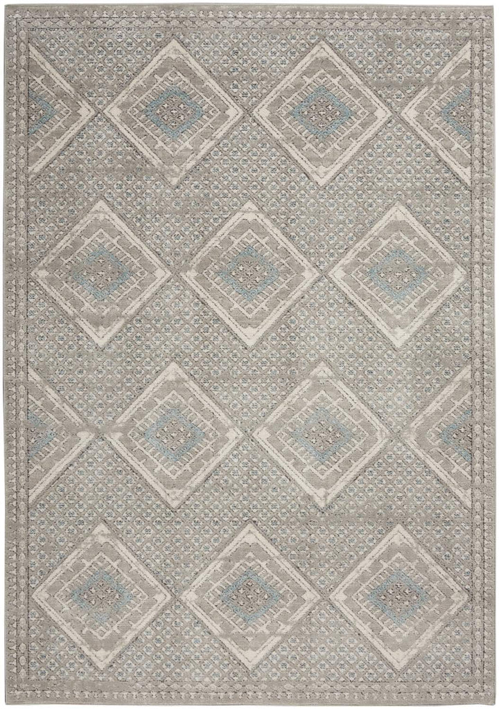 nourison quarry qua16 grey ivory blue rug