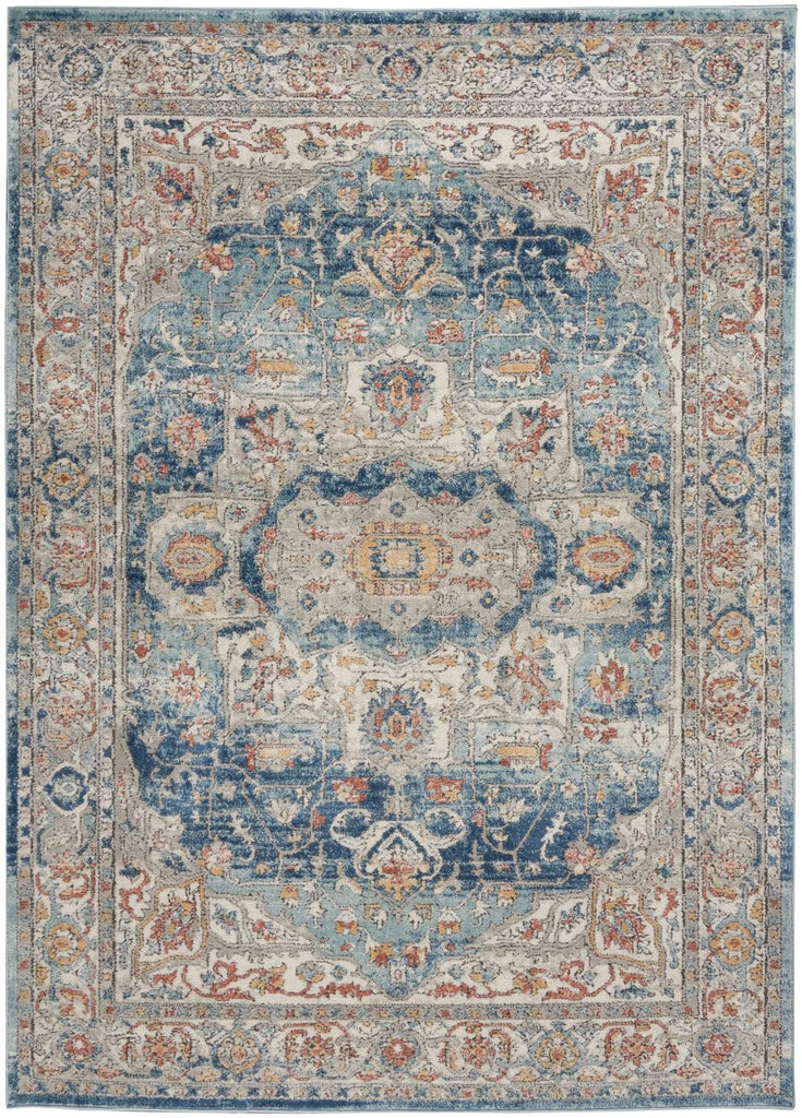 nourison quarry qua11 ivory blue rug