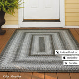 homespice decor ultra durable braided graphite grey rug