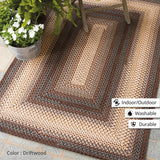 homespice decor ultra durable braided driftwood chocolate rug