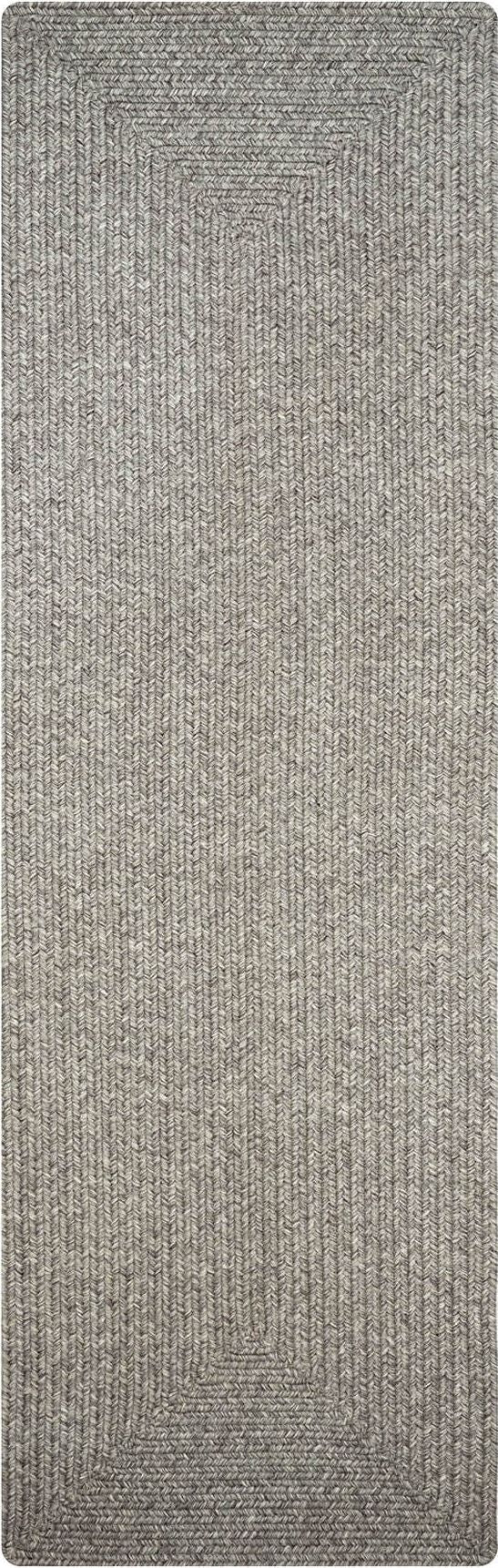 homespice decor ultra durable braided slate light grey rug