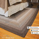 homespice decor ultra durable braided midnight moon grey rug