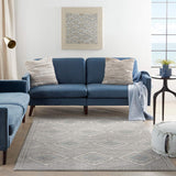 nourison quarry qua16 grey ivory blue rug
