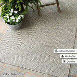 homespice decor ultra durable braided slate light grey rug