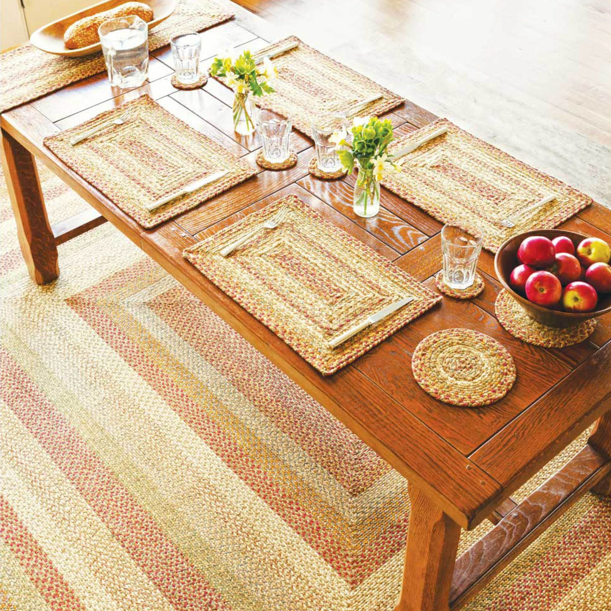 homespice decor jute braided harvest beige rug