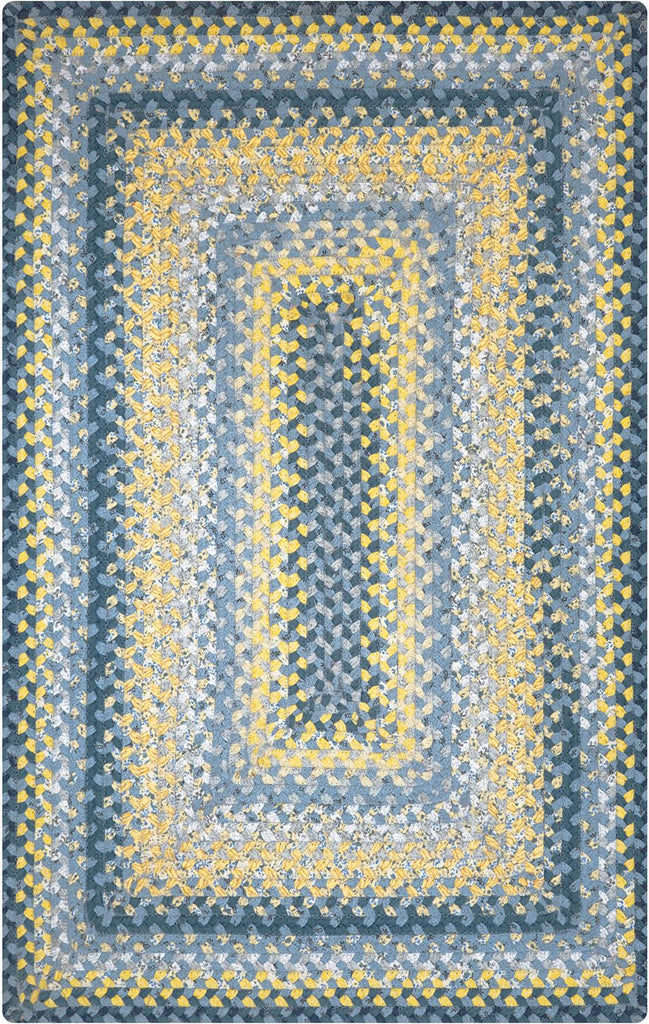 homespice decor cotton braided sunflowers blue rug