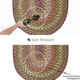 homespice decor ultra durable braided rainforest beige rug