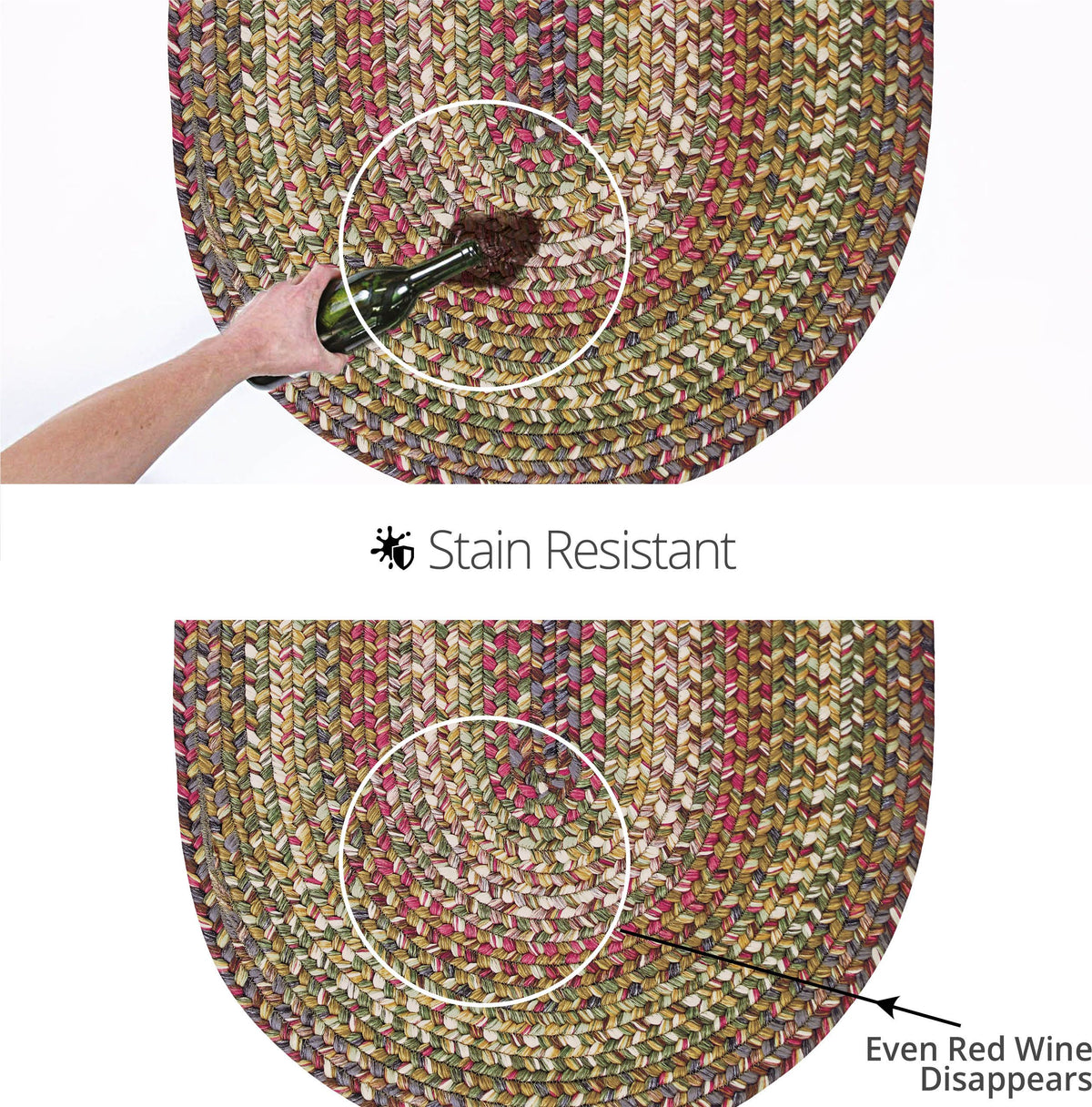 homespice decor ultra durable braided rainforest beige rug