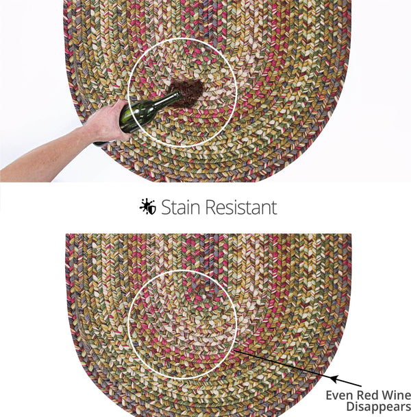 homespice decor ultra durable braided rainforest beige rug
