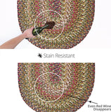 homespice decor ultra durable braided rainforest beige rug