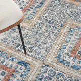 nourison quarry qua16 blue ivory rug