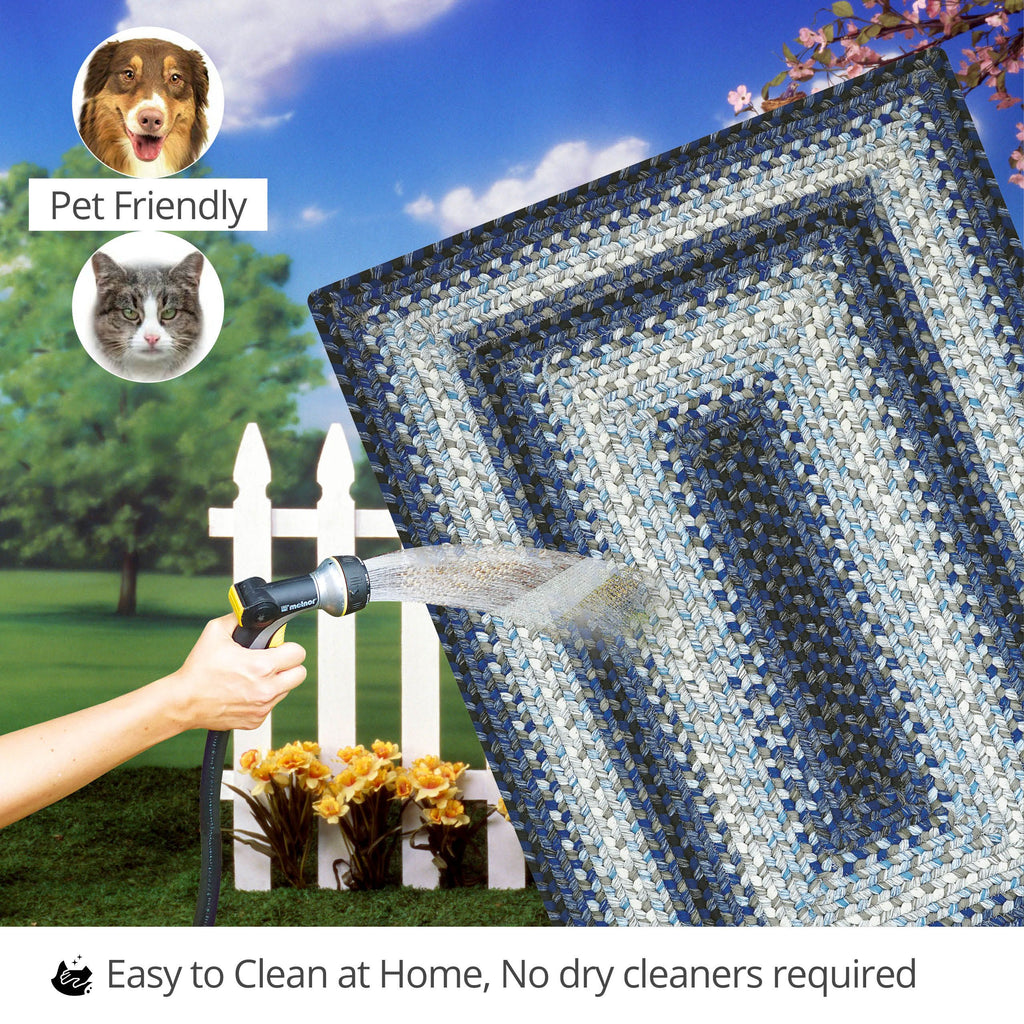 homespice decor ultra durable braided juniper blue rug