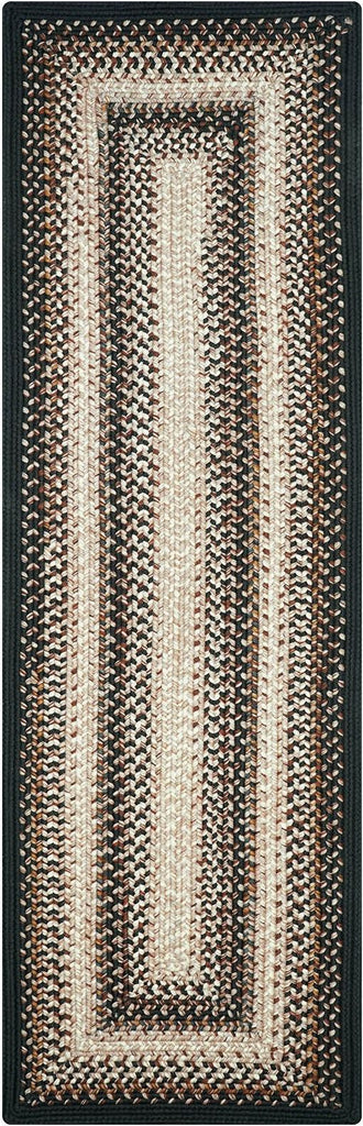 homespice decor ultra durable braided mist black rug