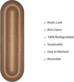 homespice decor jute braided russett beige rug