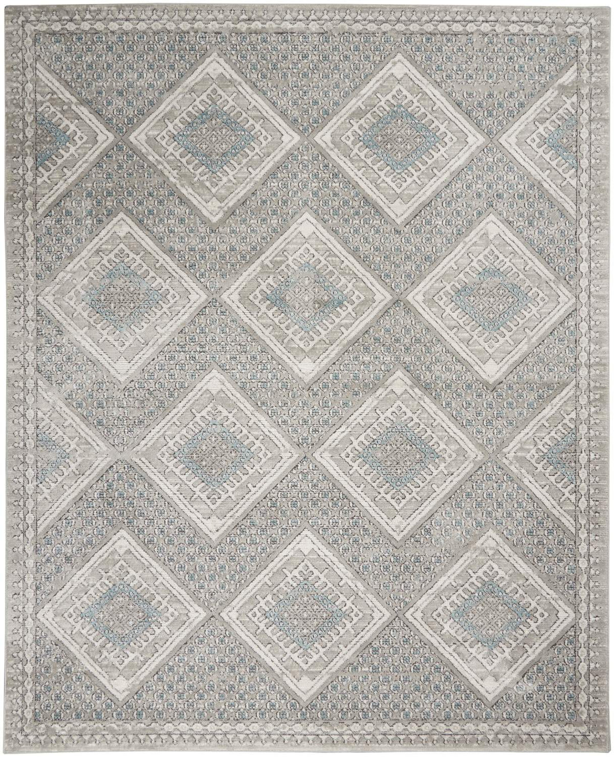 nourison quarry qua16 grey ivory blue rug