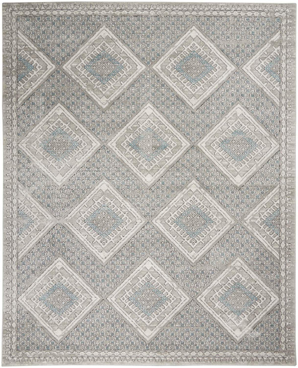 nourison quarry qua16 grey ivory blue rug