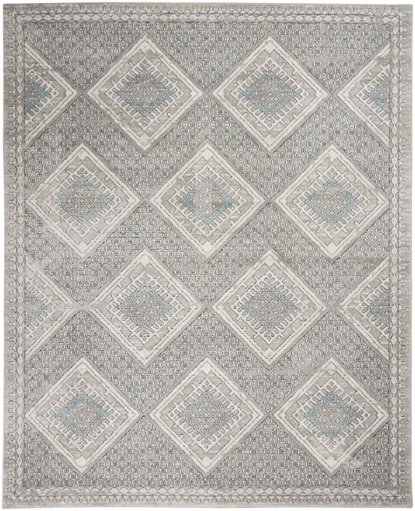 nourison quarry qua16 grey ivory blue rug