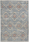 nourison quarry qua16 blue ivory rug