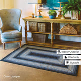 homespice decor ultra durable braided juniper blue rug