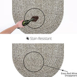 homespice decor ultra durable braided slate light grey rug