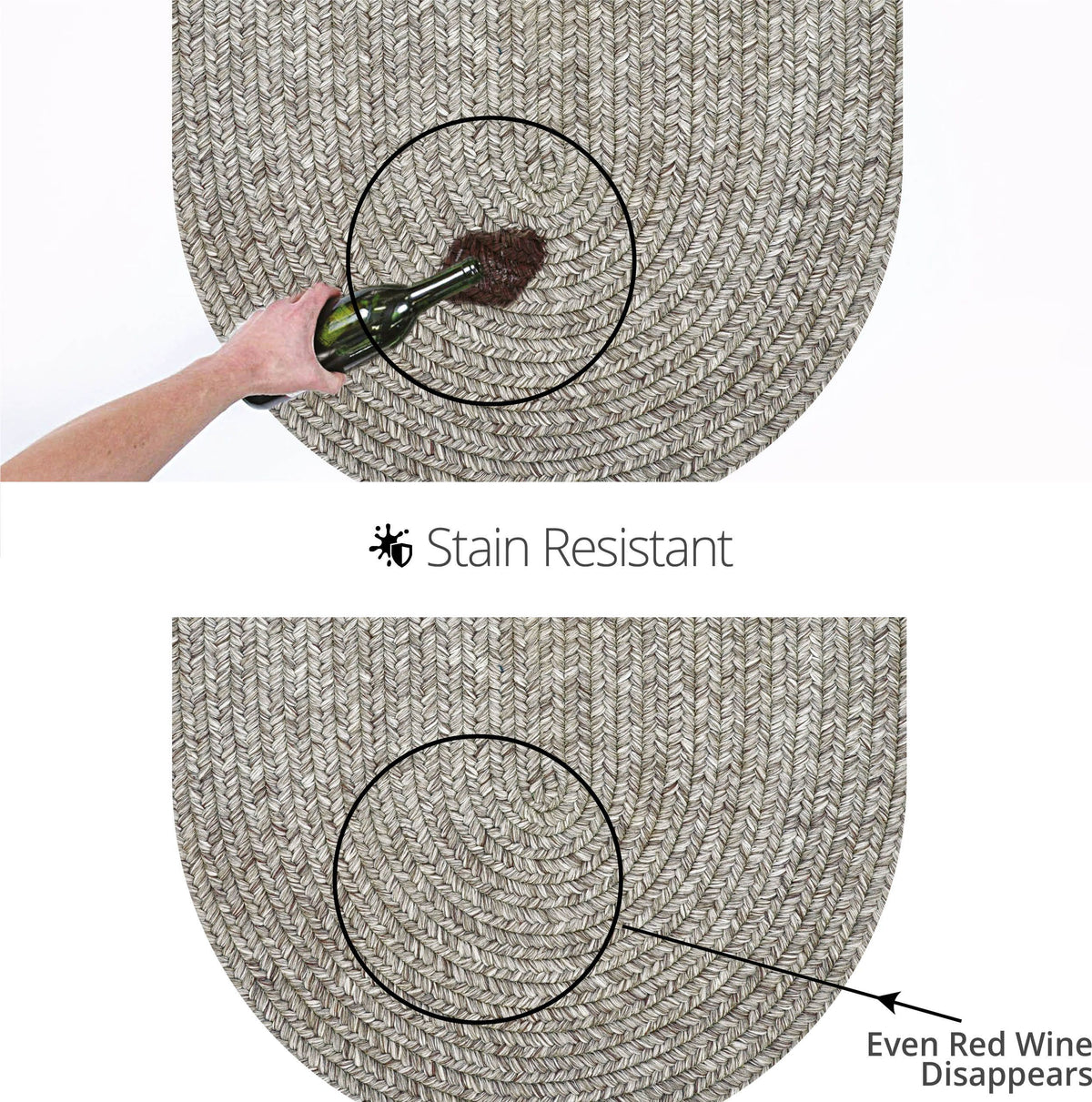 homespice decor ultra durable braided slate light grey rug