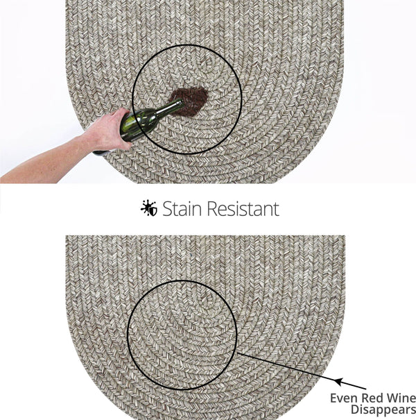 homespice decor ultra durable braided slate light grey rug