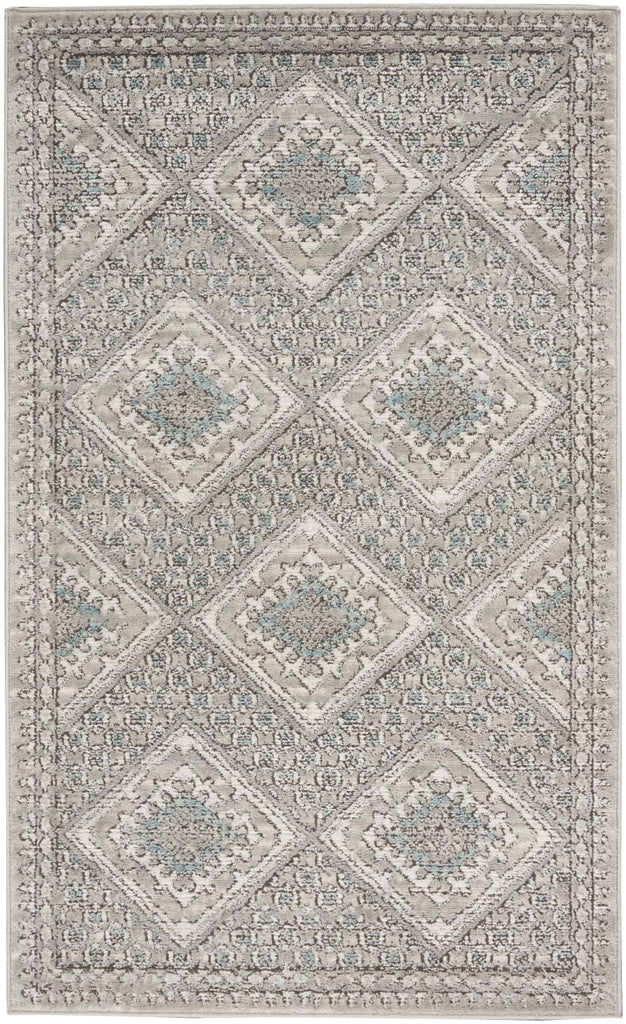 nourison quarry qua16 grey ivory blue rug