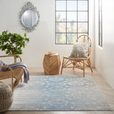 nourison elation etn03 ivory blue rug