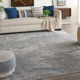 nourison rustic textures rus15 light grey blue rug
