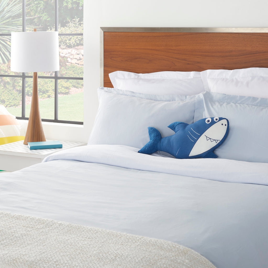 nourison plush cr931 blue pillow