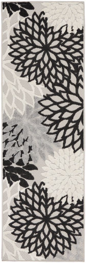 nourison aloha alh05 black white rug