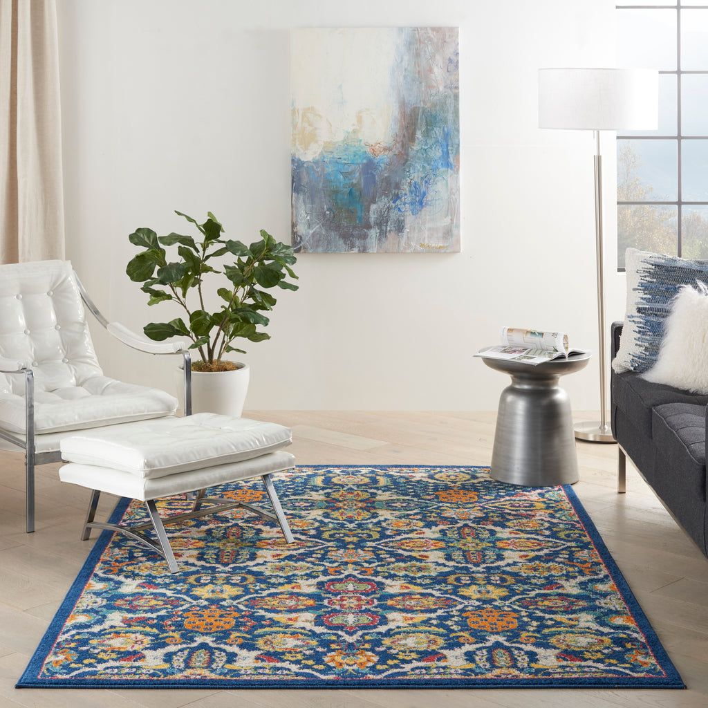 nourison allur alr03 navy multicolor rug