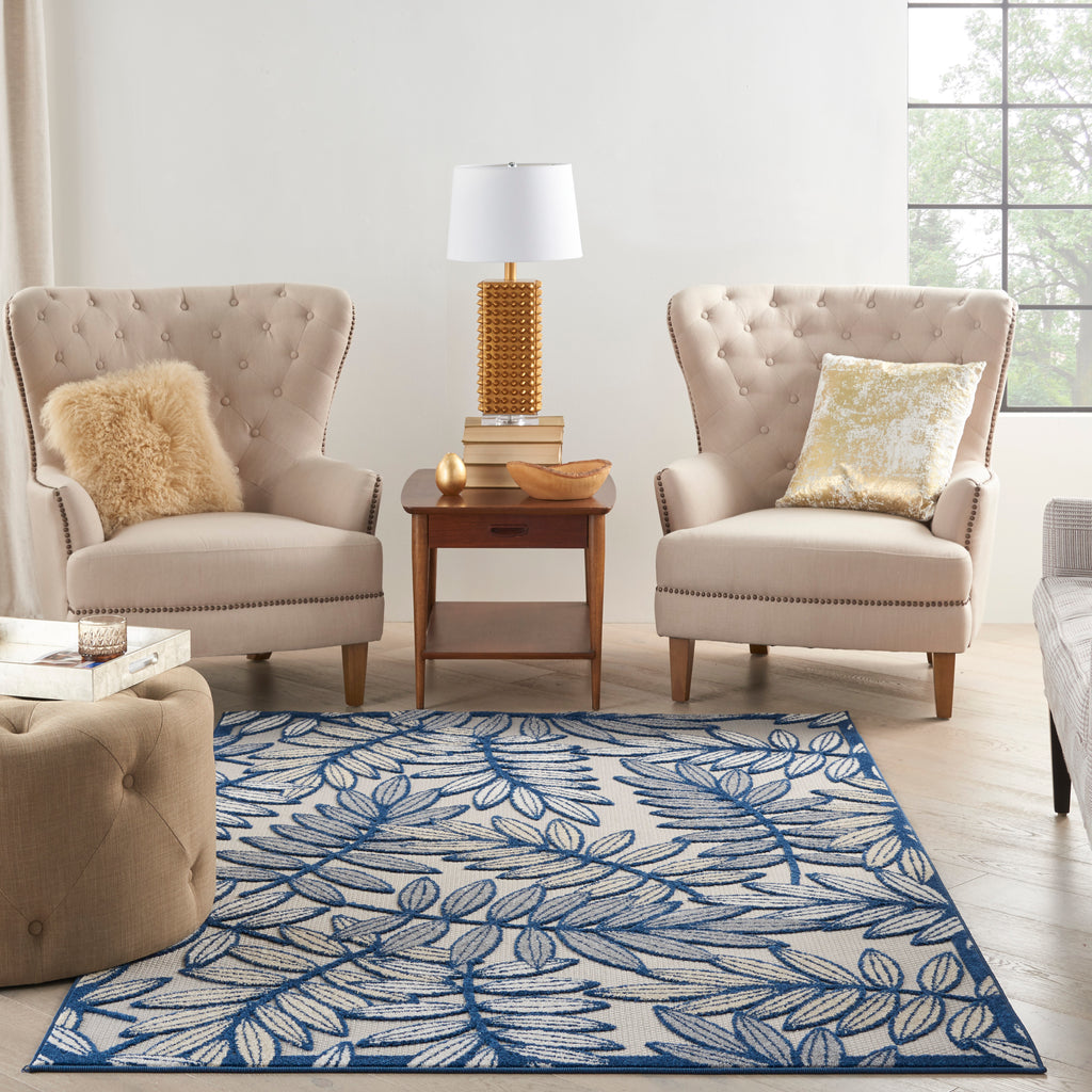 nourison aloha alh18 ivory navy rug