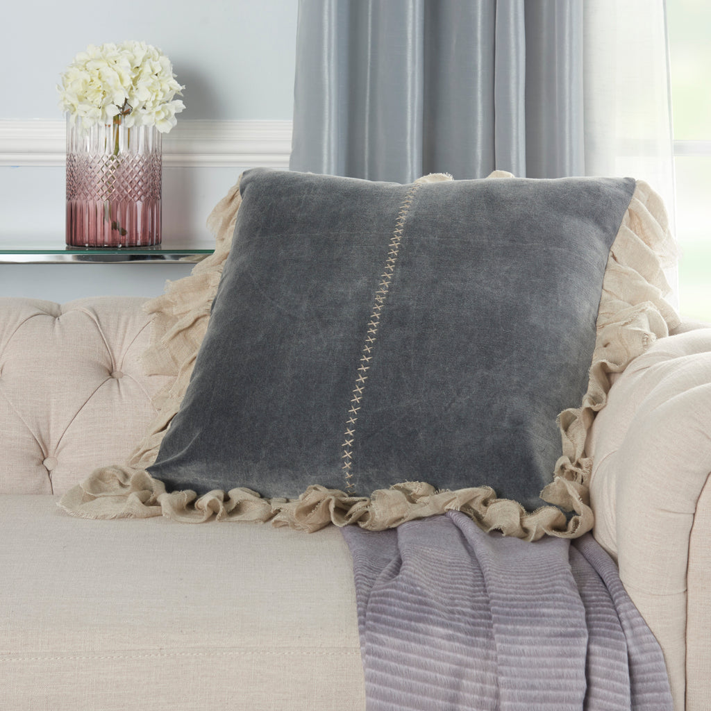 nourison sofia ge903 dark grey pillow